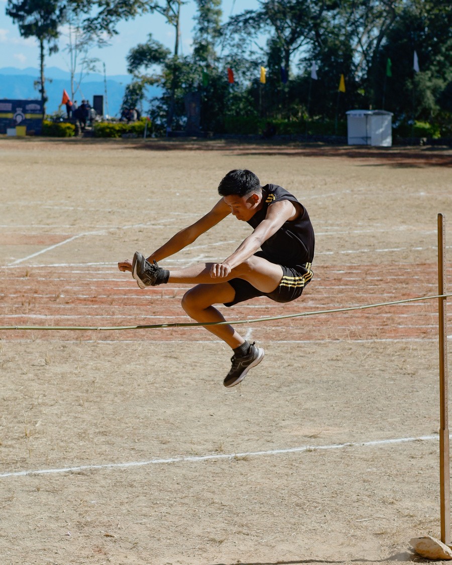 Players at the ongoing 65th Sports Meet 2023 of Rüsoma Village Youth & Sports Association at Rüsoma village in Kohima district.